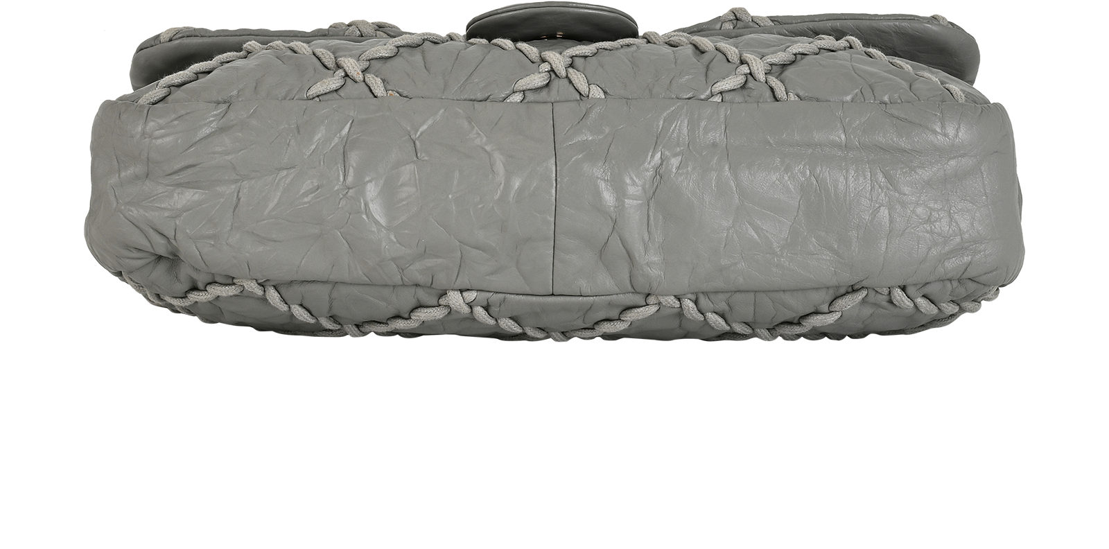 Jumbo Ultra Stitch Flap, &pound;1,200, Handbags, Grey, Leather, Top view